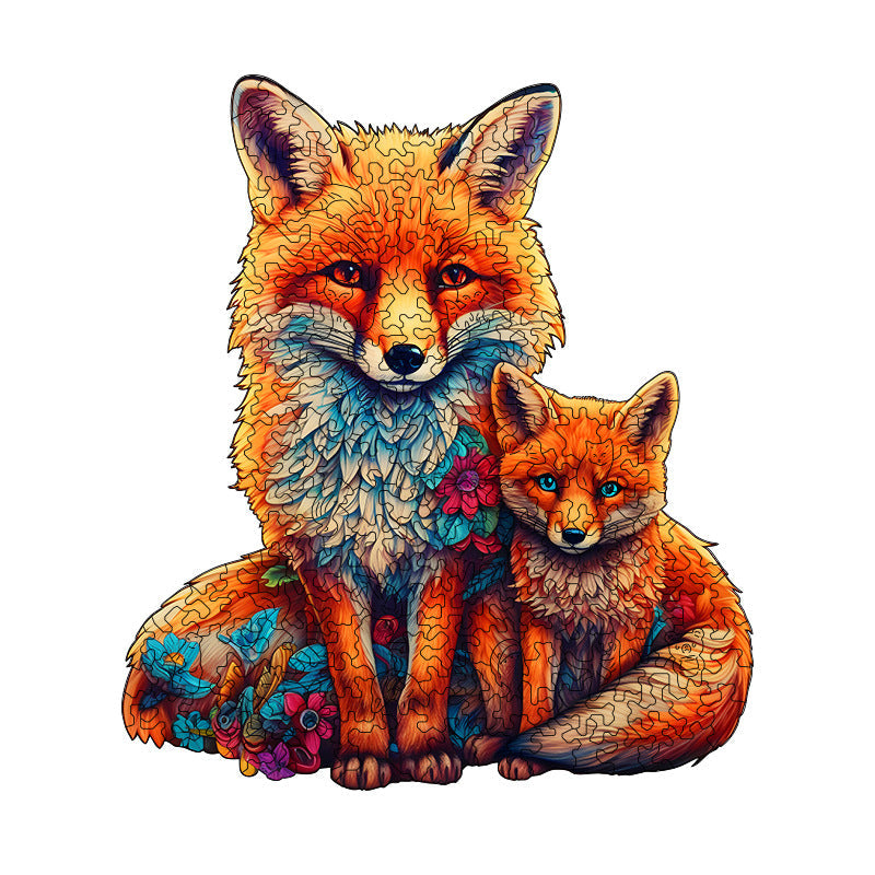 Fox Family Wooden Jigsaw Puzzle