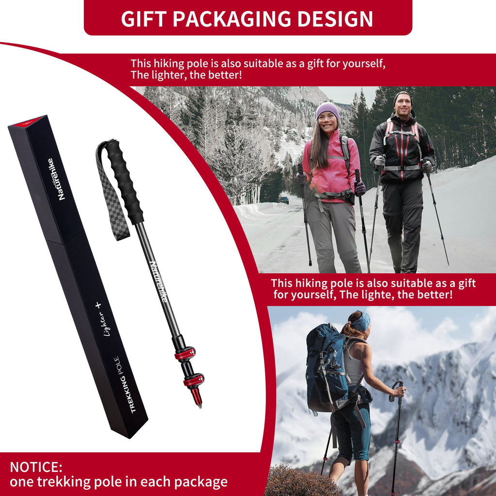 First Snow EXT2 - UltraLight Carbon Fiber External Lock Trekking Pole