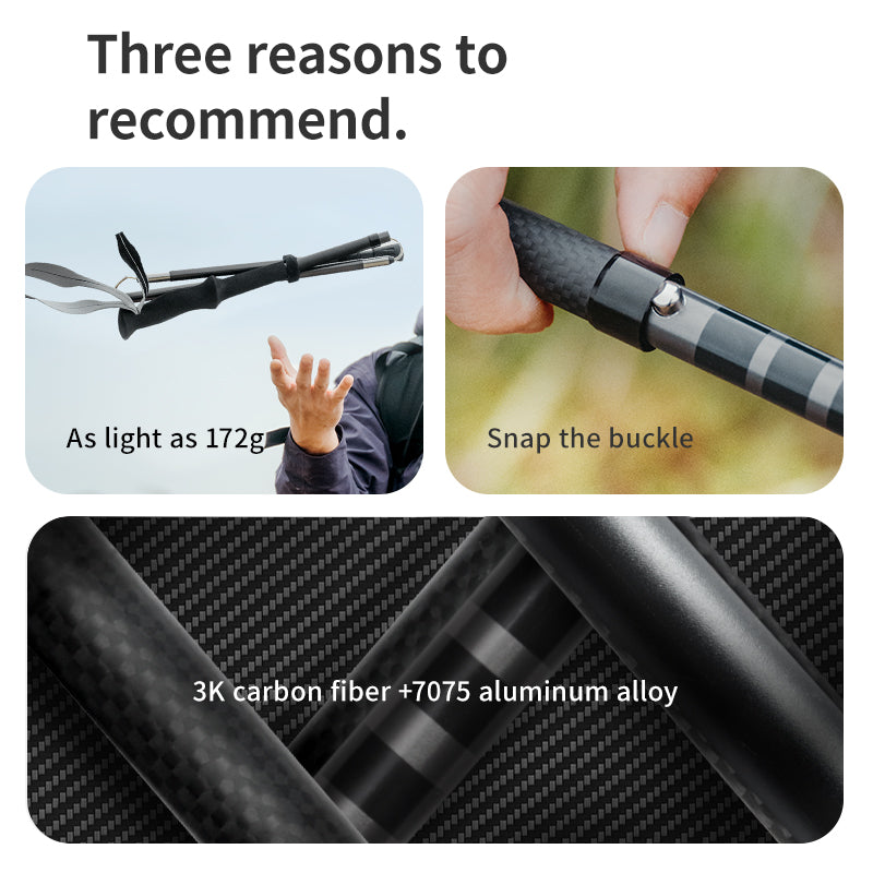 Lightwind UL - Carbon Aluminum 4-Section Folding Trekking Pole