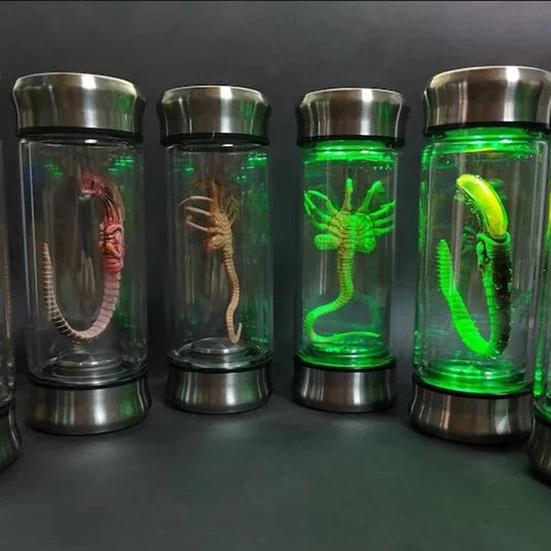 Alien Glow Jar Xenomorph Specimen Facehugger Embryo Glass Jar  led Home Decoration Crafts Sculpture Prop