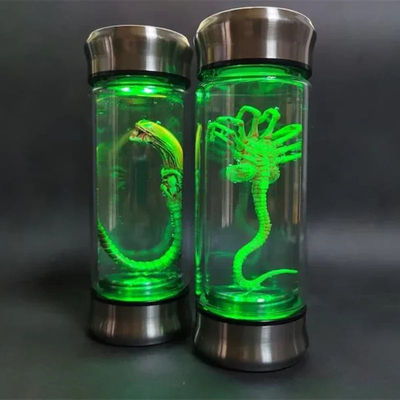 Alien Glow Jar Xenomorph Specimen Facehugger Embryo Glass Jar  led Home Decoration Crafts Sculpture Prop