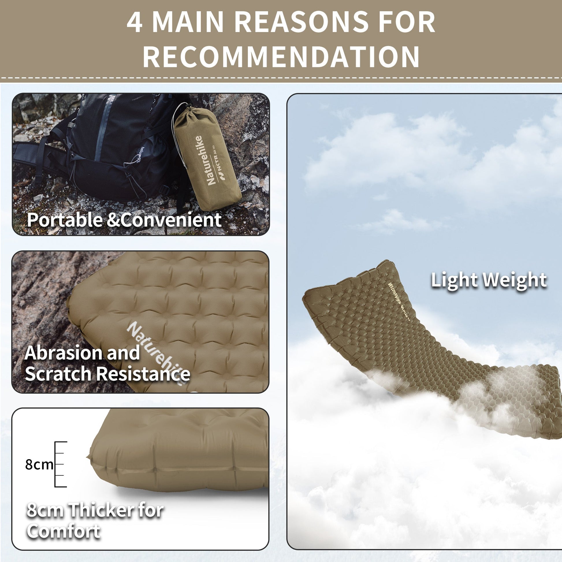 TuYe 3.2 Ultra Light Inflatable Double Sleeping Pad